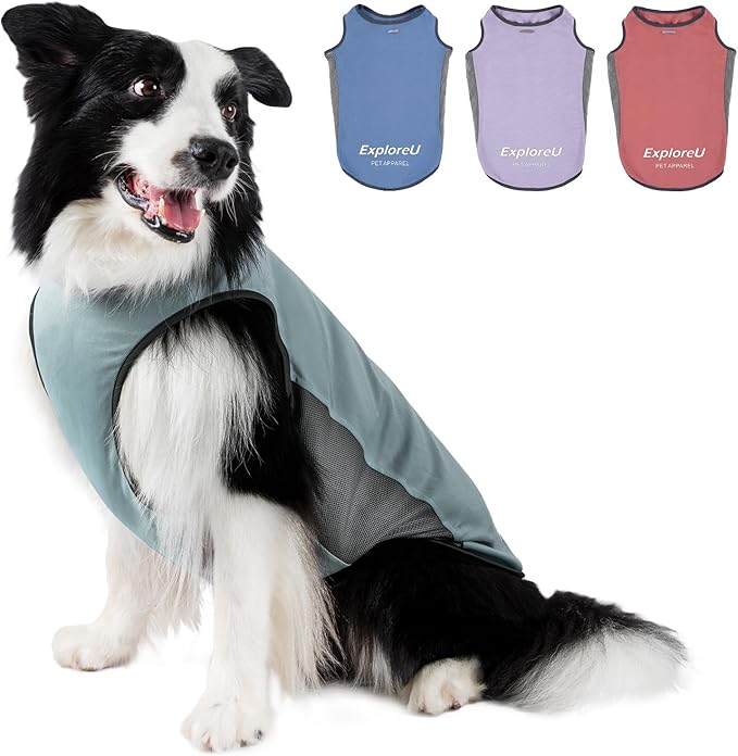 Dog Shirt, Cooling Vest Lightweight Breathable, Dog T-Shirts All-Season UV Protection Pet Clothes Quick Dry Soft Stretchy Pet Shirt Vest for Small Medium Large Dogs (Misty Glade 1PC, Medium)