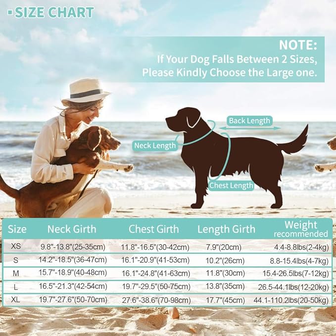 EMUST Dog Life Jacket Shark, Dog Life Vests for Small, Middle, Large Dogs with Rescue Handle Pet Flotation Vest Safety Lifesaver for Swimming Pool Beach Boating, (S,SolidTurquoise)