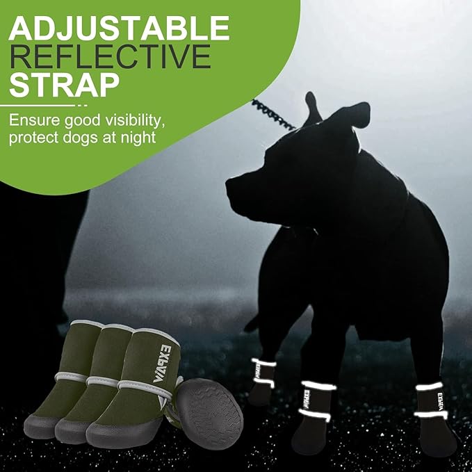 EXPAWLORER Waterproof Dog Shoes for Small Medium Large Dogs, Summer Dog Shoes for Hot Pavement, Hiking Walking, Reflective Dog Booties for Outdoor Snow Rain Days, Anti-Slip Dog Boots & Paw Protectors