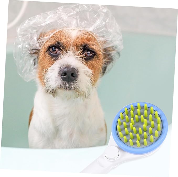 VICASKY Eco Friendly Pet Shower Brush with Powerful Spray and Hose Massaging Dog Bath Sprayer for Puppies and Cats Suitable for All Hair Lengths Efficient Grooming and Rinsing Tool