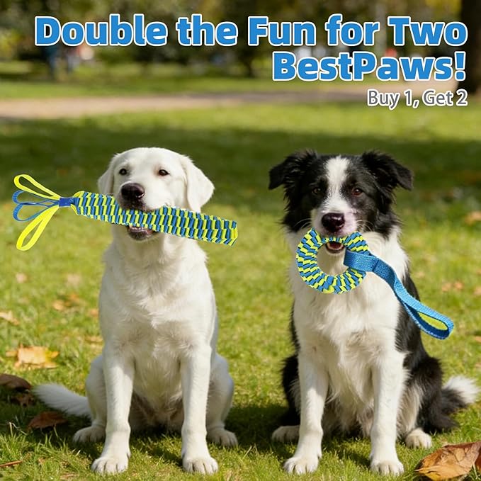 Floating Pool Dog Toys for Water Fetch, Durable Tug Of War Dog Chew Toys for Small Medium Large Dogs, Interactive Outdoor Summer Essentials for Lake Beach Dummy Retrieving Bumper Training 2 Pack