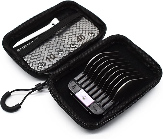 Professional A5-Style Animal Clipper Stainless Steel Color-Coded Snap-on Attachment Guard Guide Comb, 1/8"-1" Compatible with Wahl KM Series Oster A5 Andis Detachable Blade Pet Dog Groomers (#8-1")