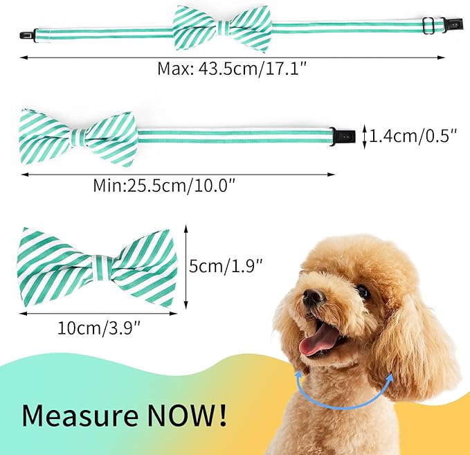 Segarty Dog Bow Tie, 6 PCS Bowties Dog Collar Grooming Bows Bulk Holiday Cat Collar for Pet Puppy Photography Festival Party Neck Wear Gift, Cute and Plaid Patterned
