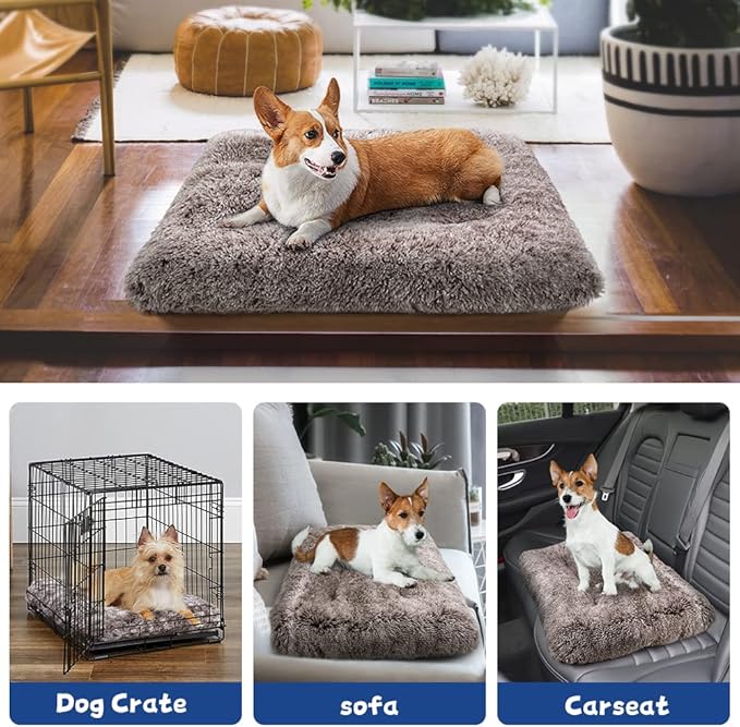 Dog Crate Pad for Large Dogs, 36 inch, Deluxe Plush Anti-Slip Pet Bed, Fully Kennel Pad