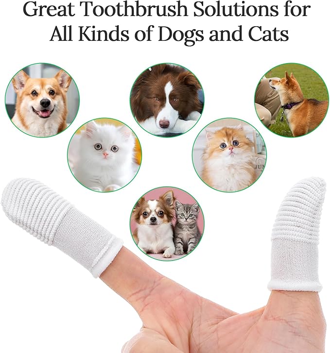 Sibba Dog Toothbrush Finger Toothbrush 30 PCS Pet Dental Care Kit Soft Nylon Finger Brush 360° Dog Tooth Brushing Kit for Dogs Teeth Cleaning White Washable Comfortable Dental Care Pet Toothbrushes