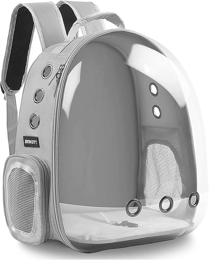 Cat Backpack Carrier, Pet Backpack, Breathable Cat Dog Space Capsule Backpack, Airline-Approved for Small Cats Dogs Birds Bunny Travel Hiking