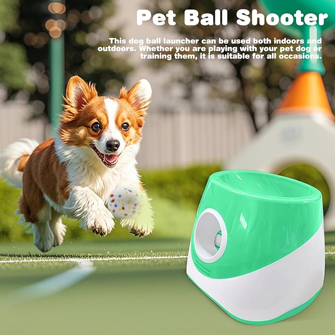 Automatic Ball Launcher for Dogs with 3 Tennis Balls - Interactive Dog Toy with 3 Adjustable Distances, Rechargeable Ball Thrower for Small & Medium Dogs, Indoor Outdoor Fetch Machine for Pet Exercise