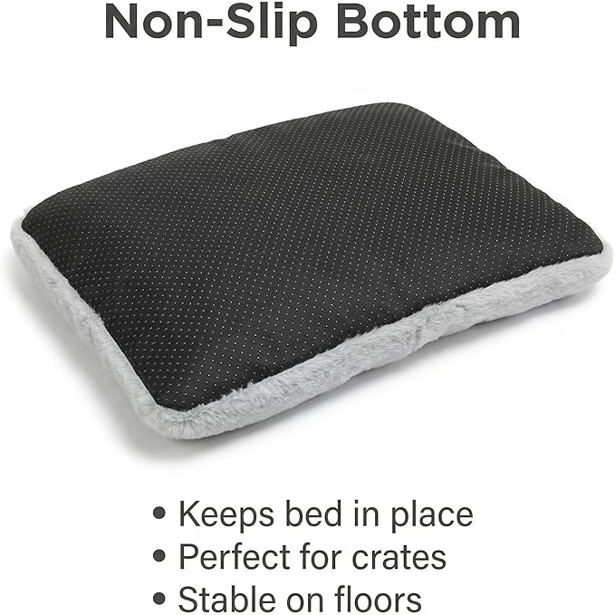 Dog Crate Bed 22x13,Washable Dog Crate Pad for Medium Dogs,Soft Kennel Bed Mattress with Non Slip Bottom,Light Grey