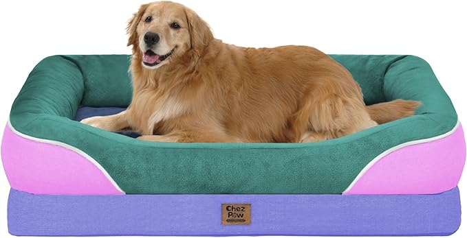 Chez Paw Extra Large Dog Bed Orthopedic - XL Orthopedic Dog Beds Waterproof Pet Couch Memory Foam Sofa Bolster with Removable Cover - 42 x 30