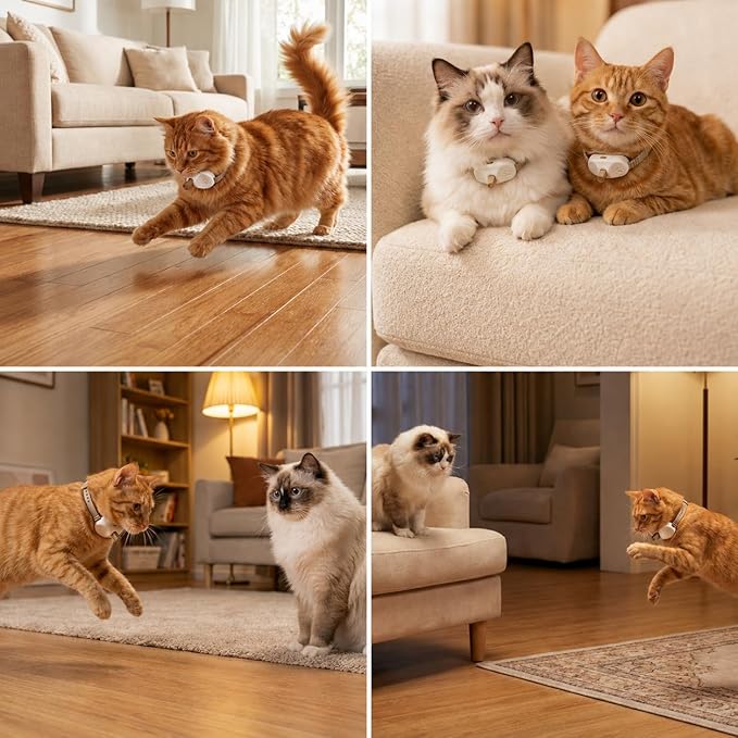 Walfront Cat Chase Toy - USB Rechargeable Automatic Interactive Red Dot Toy for Indoor Cats, Adjustable Height 9.1–13.4in, 2 Modes & 41° Angle, Fun for Active Cats
