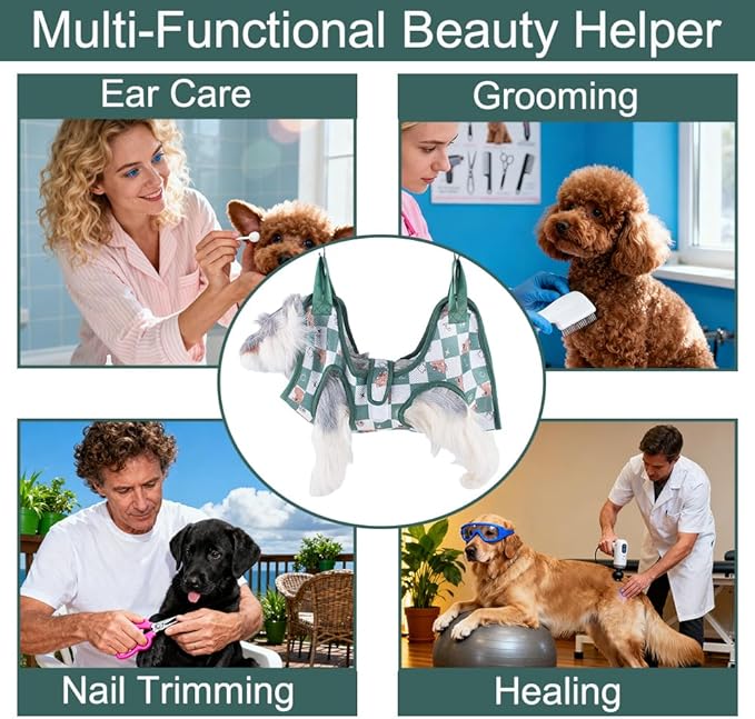 AIO Cat & Dog Restraint Sling for Nail Trimming Foldable Dog Grooming Supet Relaxation Hammock Harness for Pet Grooming L Yellow