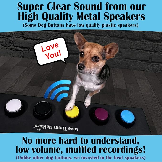 DaVoice Dog Buttons for Communication, Recordable Button for a Cat Dog Talking Button Set, Dog Communication Buttons, Dog Command Buttons Pet Buttons for Talking Speaking Push Buttons to Talk (Purple)