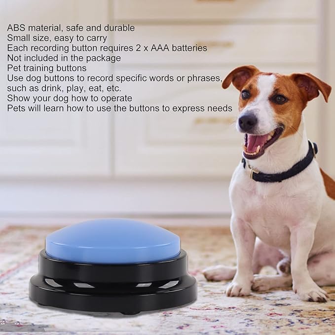 Sanpyl Dog Buttons for Communication, Voice Recording Buttons 30 Seconds Record Pet Training Buzzer, Dog Talking Set 4 Packs, Easy to Press, Funny Dog Cat Pet Training