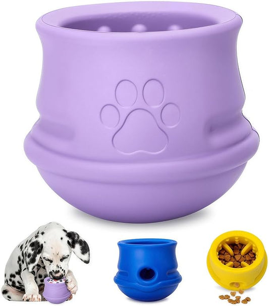 Rubber Dog Enrichment Toys, Stuffable Interactive Dog Toys to Keep Them Busy - Puzzle Slow Feeder & Anxiety Relief & Long-Lasting - Frozen Dog Licking Toy, Dishwasher Safe, Purple, M