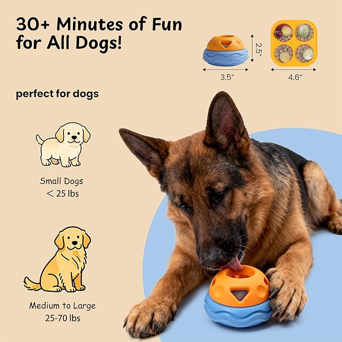 Nocciola Enrichment Dog Licking Toy Set, Frozen Treat Molds & Interactive Feeder for Aggressive Chewers, Freezable Rubber Dog Lick Bowl Long-Lasting to Keep Them Busy, Engagement & Anxiety Relief