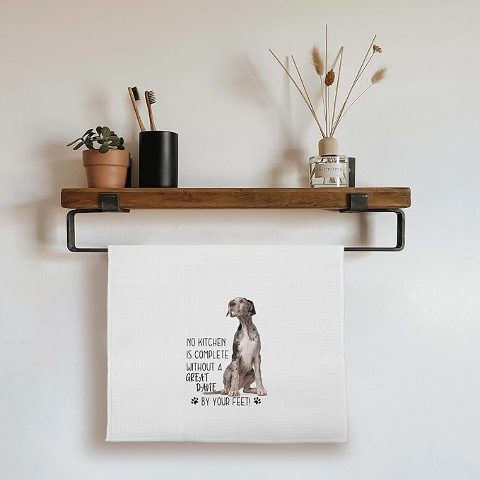 Great Dane Dog Kitchen Towels - Great Dane Gifts for Great Dane Lovers Women, Great Dane Dog Hand Towels Dish Towels, Great Dane Stuff, No Kitchen is Complete Without a Great Dane, 16x24 Inch
