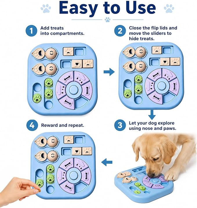 Tee Shirt Galaxy Interactive Dog Treat Puzzle Toys Durable, Dog Puzzle Toy IQ Training Slow Feeder for Large Medium Small Dogs, Squeak Enrichment & Mental Stimulation,Light Blue