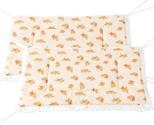 2PCS Reversible Silent Cat Bed Self Warming Pet Pad Thin Style Mat Washable Cushion Pad, Pad for Window Perch Outdoor Cat Houses, for Cats, Small Dogs, Rabbits, Non Electric,(Brown Puppy,XS)