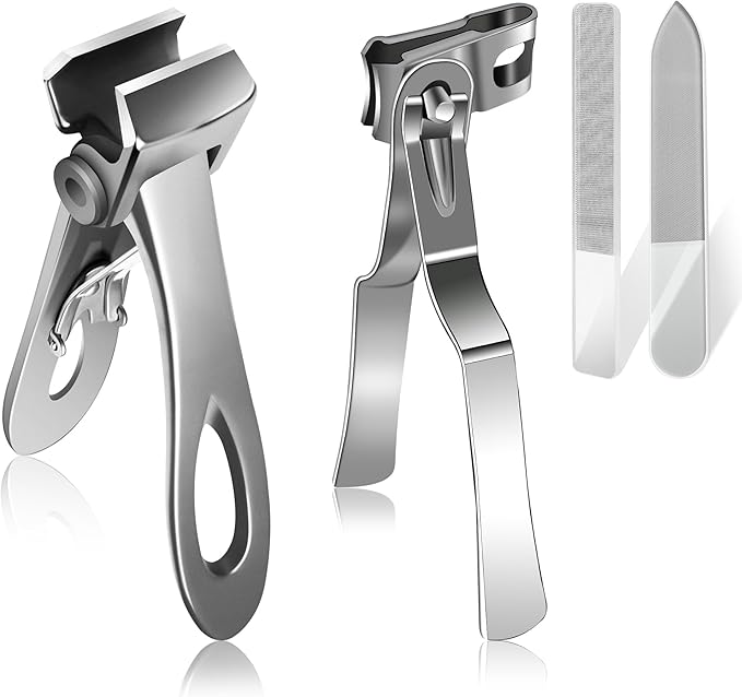 Werlla Nail Clippers for Men Thick Nails, 17mm Straight Wide Opening Extra Large Toe Nail Clippers for Adult & Easy Grip 360 Degree Rotary Toenail Clippers for Elderly Cutting Ingrown Toenails