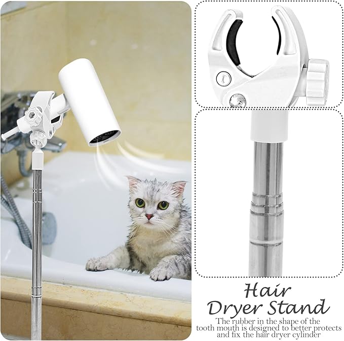 VILLCASE Hair Dryer Stand Hair Dryer Stand Holder Hands Free with Heavy Base for Pets 360 Degree Rotating Adjustable Height
