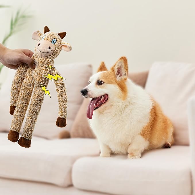 BUYPOW Koala No Stuffing Dog Toys for Large Dogs, Squeaky Crinkle Interactive Dog Animals Toys, Plush Teething Toys to Keep Them Busy, Cute Funny Dogs Gifts for Small Medium Large Breed