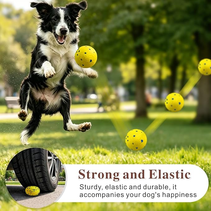 Idepet Dog Toy Ball Tennis Balls for Aggressive Chewers,Nontoxic Bite Resistant Toys ETPU High-Bounce Floating Fetch Toys for Teething for Small Medium Dogs (Green&Yellow, 4 Balls-2.75in)