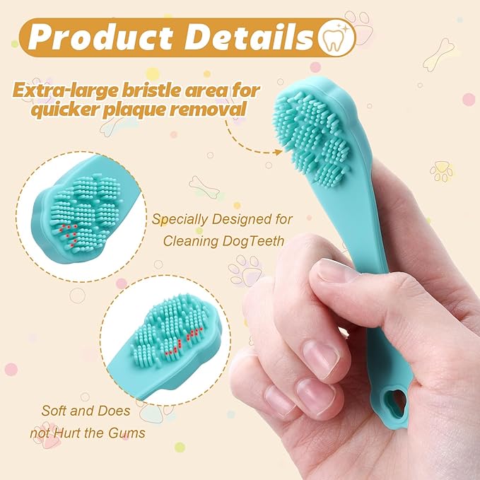 Lineshading 24 Count Silicone Finger Toothbrush for Dogs Cats Soft Bristles Pet Tooth Brushing Kit Gentle Dental Care Kits Teeth Cleaning Supplies Bulk for Large and Small Dogs Cats Puppy
