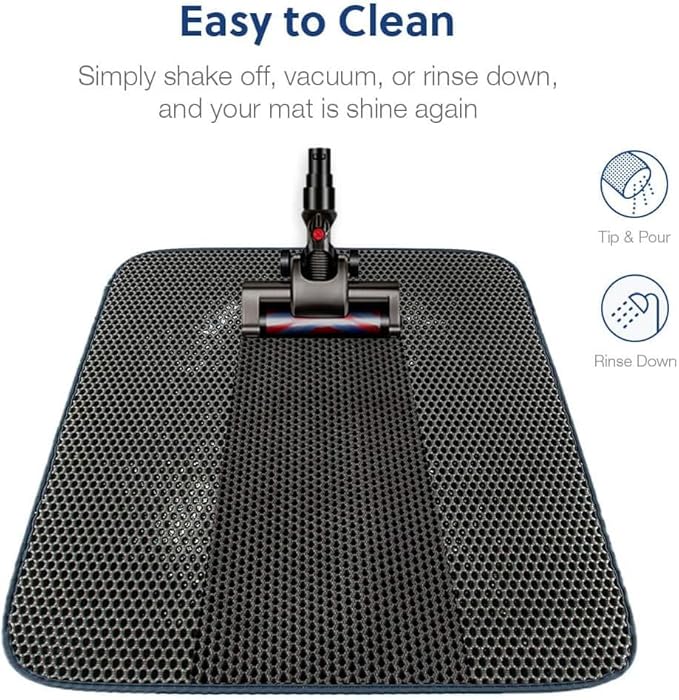 WePet Cat Litter Mat, Kitty Litter Trapping Mat, Honeycomb Double Layer Mats, No Phthalate, Urine Waterproof, Easy Clean, Scatter Control, Catcher Litter Tray Box Rug Carpet
