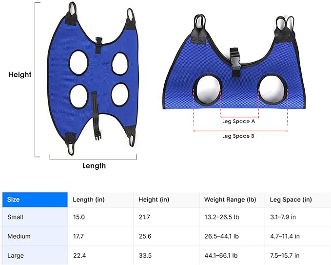 Dog Grooming Hammock, Helpful Hammock for Nail Trim, Restraint Sling for Nail Clipping, Grooming Hammock for Dog Pet to Nail Trimming (Blue, S)