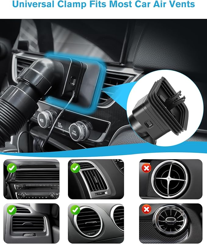 Car AC Vent Extender with Build-in Fan, Extendable Back Seat Air Conditioning, Directs Cool or Warm Air to kids, Elderly & Pets, Portable AC Hose, Universal for Vehicles