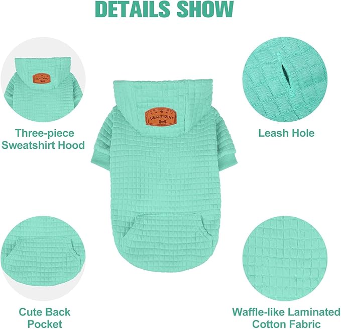 BEAUTYZOO Dog Sweaters for Extra Large Dogs Girl Boy, XXXL Dog Hoodie with Pocket & Leash Hole, Soft Warm Waffle-Like Laminated Cotton Pet Clothes for Cold Weather, Doberman Great Dane Sweatshirt, 3XL