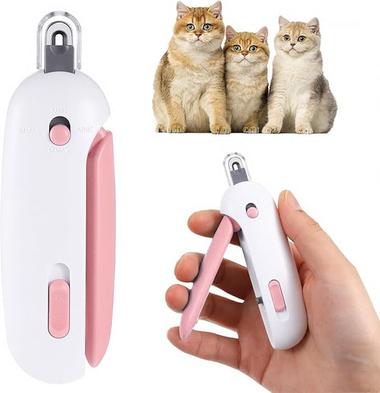 Safe Cat Nail Clippers – Anti-Splash Claw Trimmer with Adjustable Hole & Hidden Nail File, No-Stress Toenail Cutter for Kittens, Indoor Cats & Small Pets, Prevents Over-Cutting