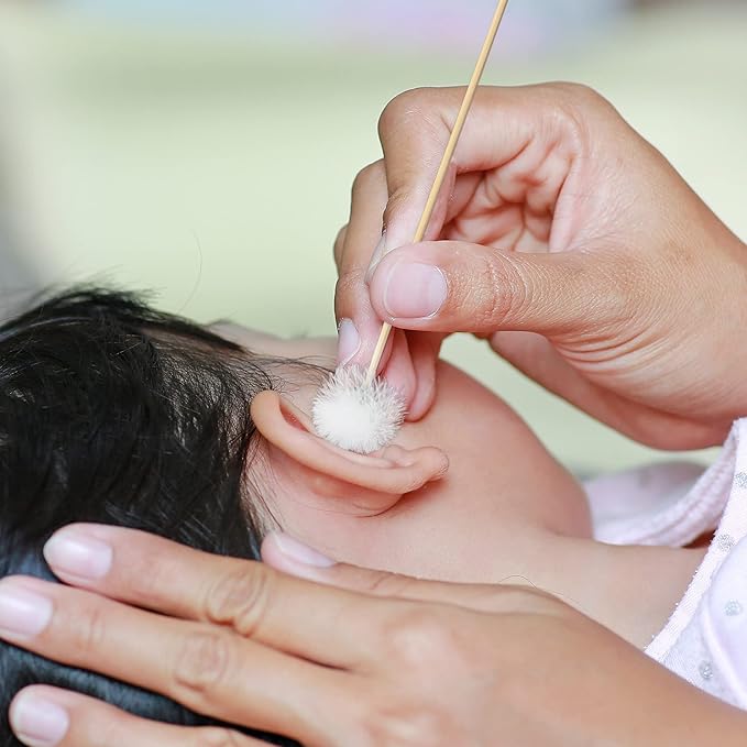 TXIN 12 Pieces Goose Feather Ear Pick, Bamboo Handle Ear Wax Remover, Ear Picker Cleaner, Ear Curette Cleaning Stick, Wood Earwax Removal Tool for Adult Men Women Ear Care Supplies