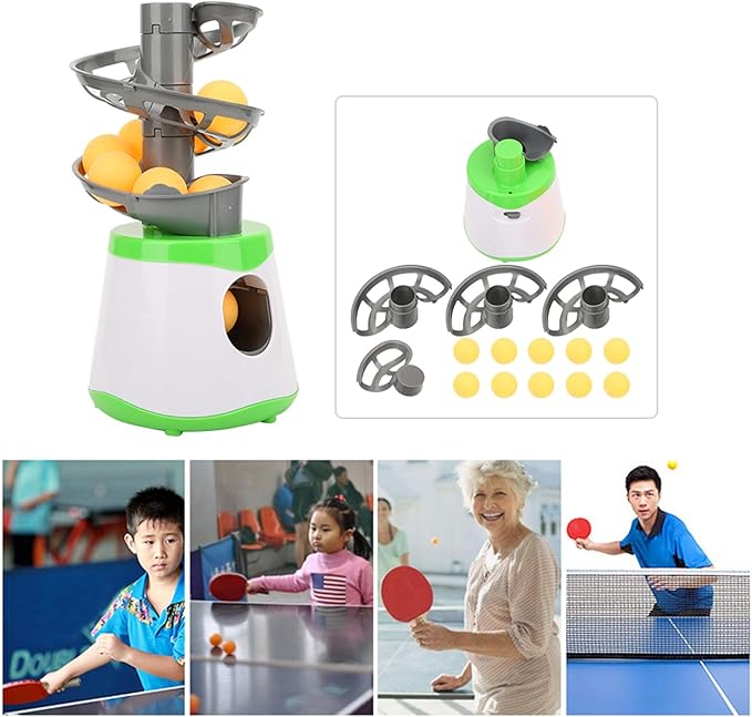 Machine, Portable Table Tennis Trainer Ball Automatic Launcher Lightweight ABS Training Machine for Children Entertainment 10 Balls Included Tennis Ball Launcher Machine