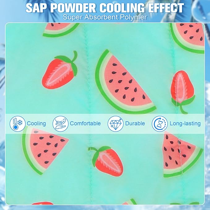 EXPAWLORER Dog Cooling Bandana - 2 Pack Instant Cool Chill Out Dog Scarf, Adjustable Summer Outdoor Ice Neck Cooler Vest, SAP Ice Crystal Powder Physical Cooling Pet Handkerchiefs, Tropical Medium