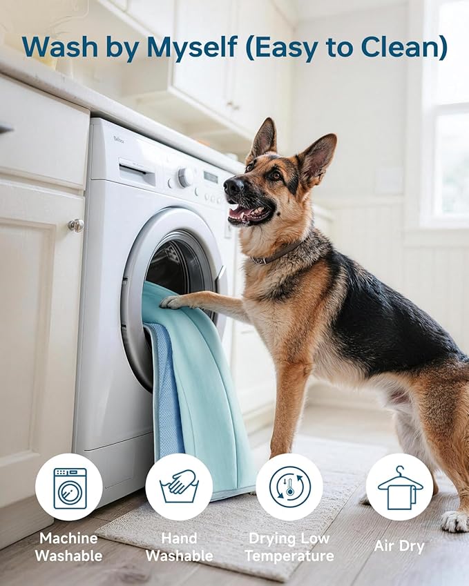 Cooling Mat for Dogs, 59"x40" Self-Cooling Pet Bed - Advanced Arc-Chill Technology 3.0 (QMAX>0.5) for Instant Cool, Non-Slip Washable Floor Mat for XL-Large Dogs, Indoor Outdoor Use - Blue