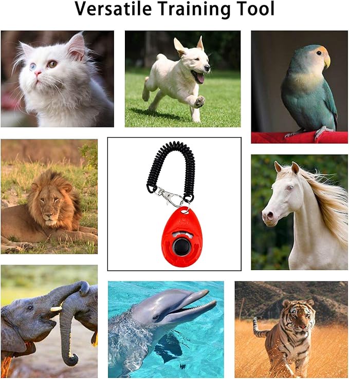 Pet Training Clicker with Wrist Strap Dog Training Clicker Set Clicker Training Tools for Dog, Cat, Bird, Horse, etc (4 Color)