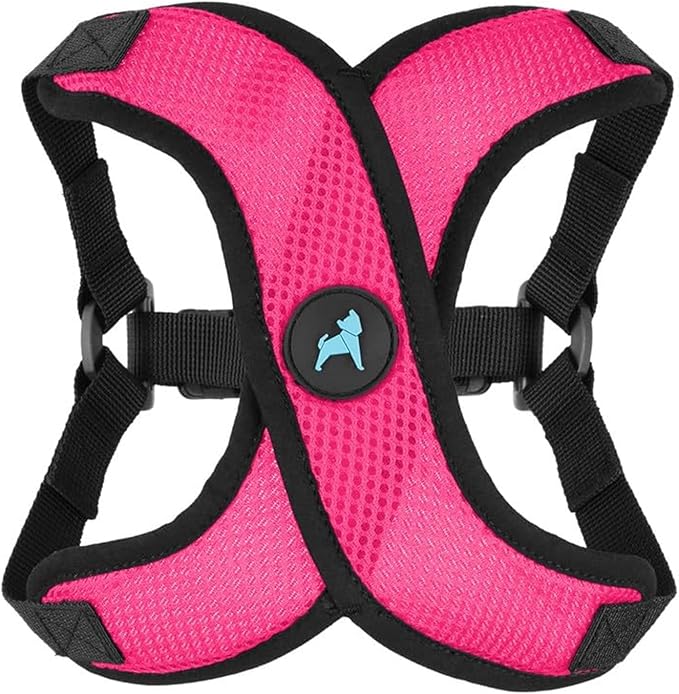 Gooby Comfort X Step in Lite Dog Harness - Choke Free, Escape Free with Light Breathable Mesh - Step in Dog Harness for Small Dogs Only - Quick Release Buckle, Metal D-Rings - Flamingo Pink, X-Small