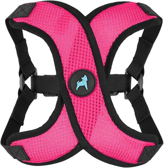 Gooby Comfort X Step in Lite Dog Harness - Choke Free, Escape Free with Light Breathable Mesh - Step in Dog Harness for Small Dogs Only - Quick Release Buckle, Metal D-Rings - Flamingo Pink, Large