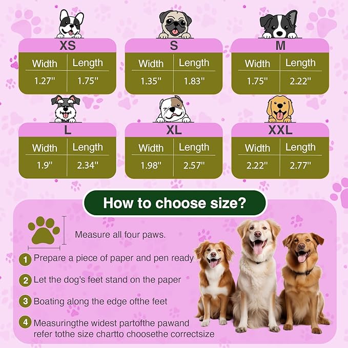 Dog Shoes for Hot Pavement and Snow - Waterproof, Non-Slip, Breathable Booties with Adjustable Straps for Small Medium, and Large Dogs (Purple, XL)