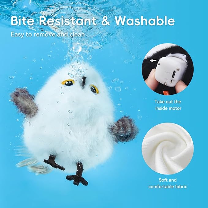 Interactive Cat Toys for Indoor Cats – Flying Bird Cat Toy, Flapping Bird Cat Toy with Chirping Sound,Interactive Flappy Bird Cat Toys,Rechargeable Touch Activated Flying Bird Cat Toys For Indoor Cats