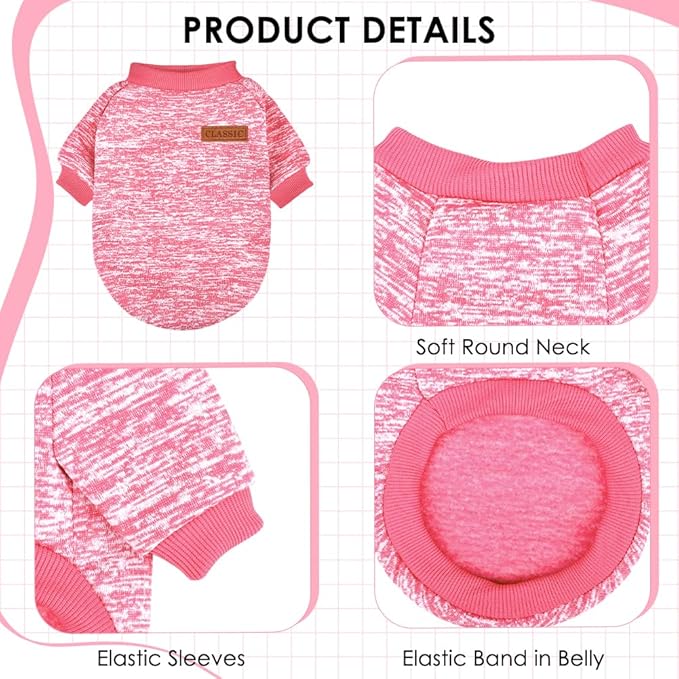 1 Pack Dog Sweaters for Small Dogs Girl Boy Winter Fleece Clothes Warm Soft Dog Sweatshirt Outfit for Dogs Cats Pet Apparel