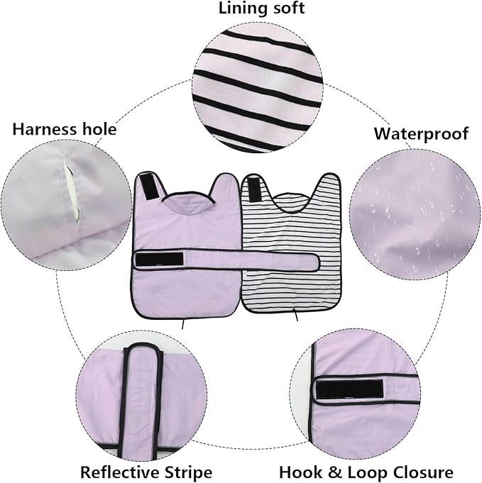 Dachshund Raincoat Corgi Raincoat Dogs Waterproof fit for Dachshunds Weiner Long Back Breeds with Reflective Stripe Great Coverage in Autumn Winter Purple XS