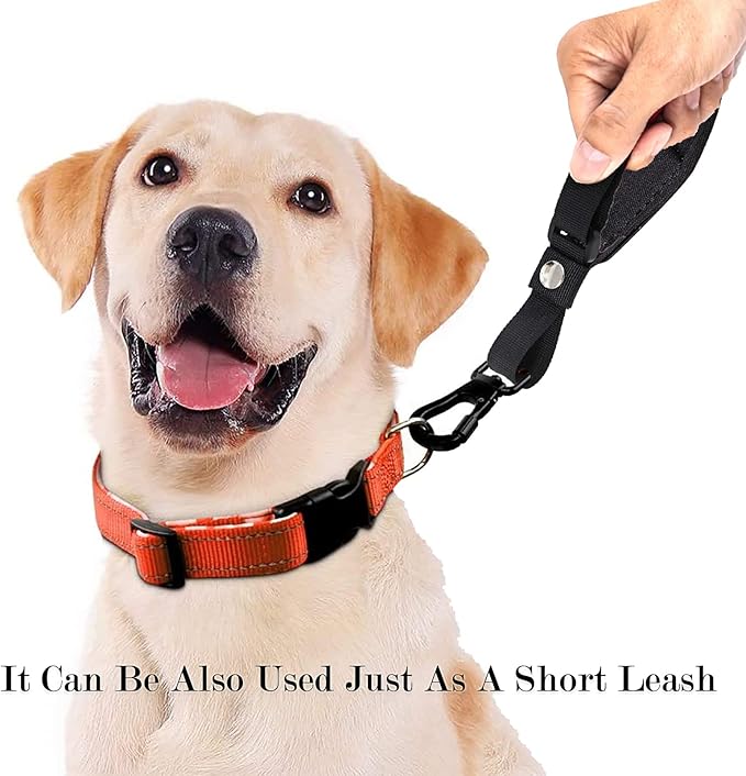 Hands Free Adjustable Wrist Strap, Soft Comfortable Diving Fabric Safety Strap for Retractable Dog Leash (Black & Red, 2 Pack)