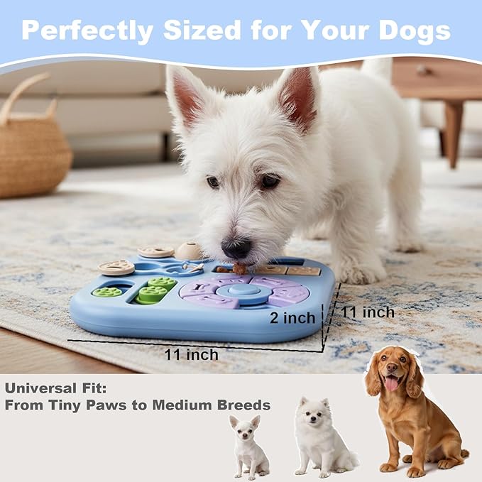 Dog Puzzle Toys for Small & Medium Dogs, Treat Puzzle Feeder Toys for Dog Mental Stimulation, Interactive Cognitive Dog Toys，Advanced Levels Treat Feeder Dispensers for IQ Training to Keep Them Busy