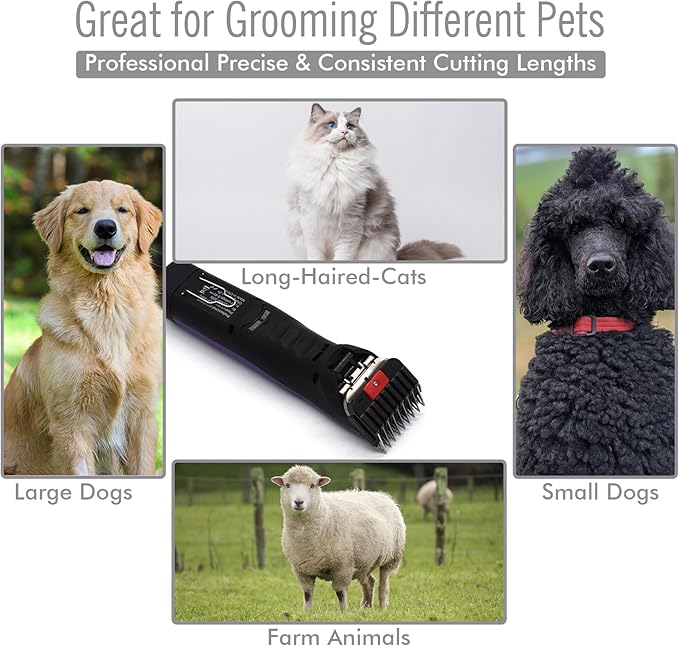Professional A5-Style Animal Clipper Stainless Steel Color-Coded Snap-on Attachment Guard Guide Comb, 1/8"-1" Compatible with Wahl KM Series Oster A5 Andis Detachable Blade Pet Dog Groomers (#1-1/8")