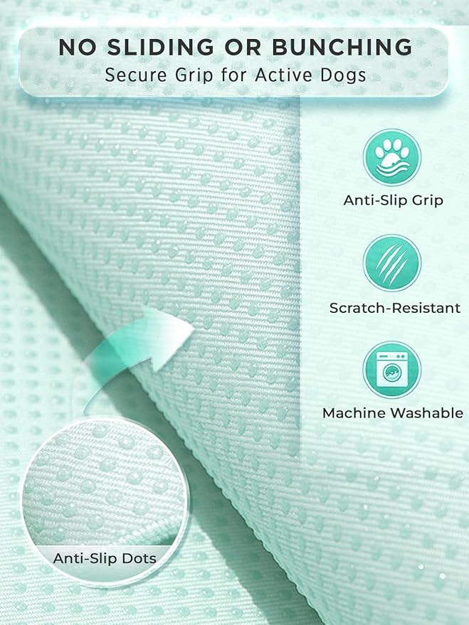 furrybaby Dog Cooling Mat Dog Bed mat, Extra-Thick Dog Crate Pad, Cat Bed, Washable Pet-Safe Magic Cooling Pad for Dogs Cats, Long Lasting Cooling for Crate Bed Indoor Outdoor Summer, 44x32, Mint