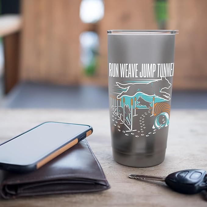 Run Weave Jump Tunnel Dog Agility Stainless Steel Insulated Tumbler