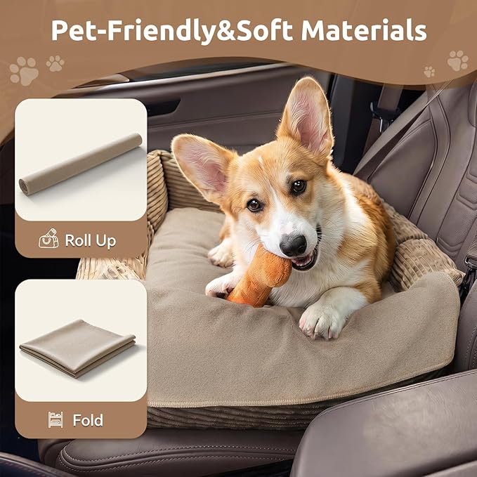 MontVoo Washable Dog Bed Cover, Absorbent Quick Dry Pet Bed Sheet, Easy Hair Removal Couch Covers for Dogs/Cats, 20x20 Inches, Waterproof PU Backing Dog Bed Mat for Car Seat, Crate, Cover Only, Beige