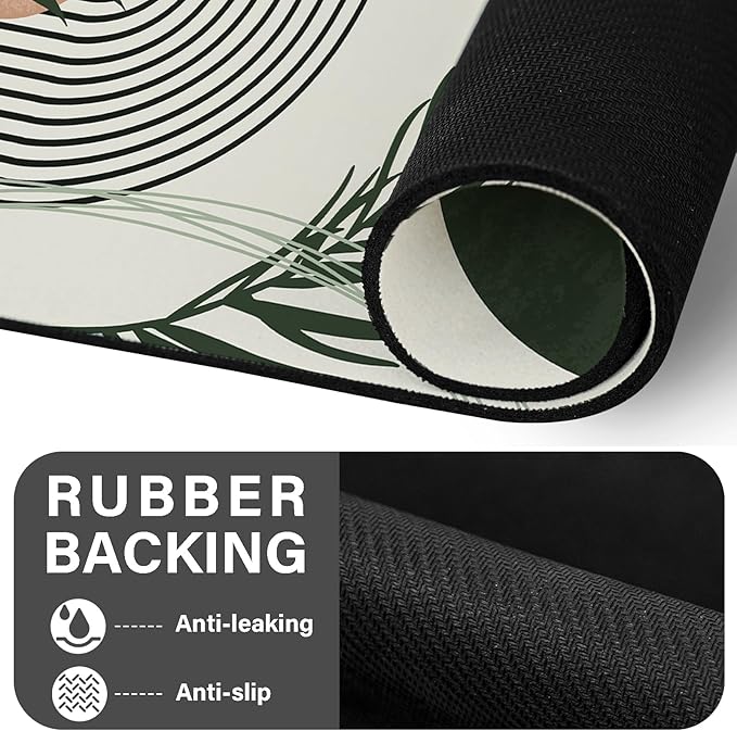 Cat Food Mat for Floors Waterproof Dog Mat for Food and Water Bowl Quick Dry Easy to Clean Nonslip Pet Mats, 17 * 30, Green